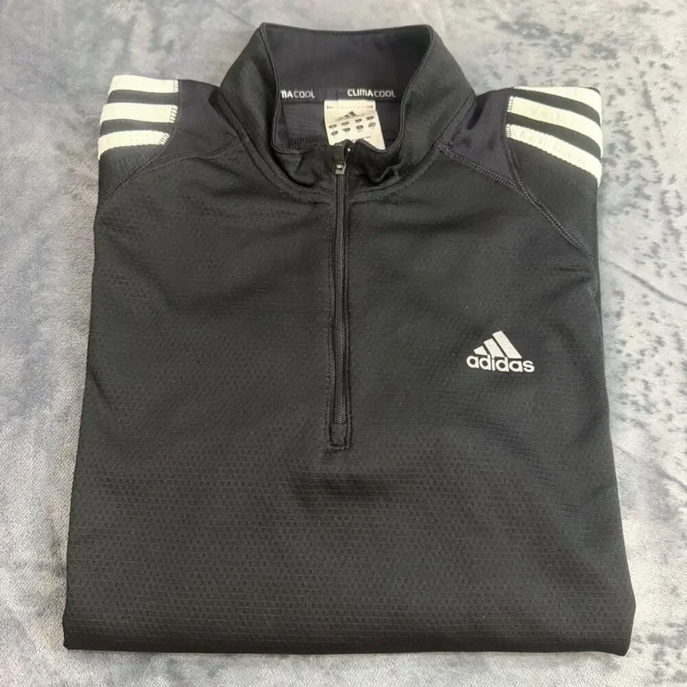 Adidas ClimaCool Men’s S L Black 1/4 Quarter Zip Long Sleeve Mock Neck Pullover